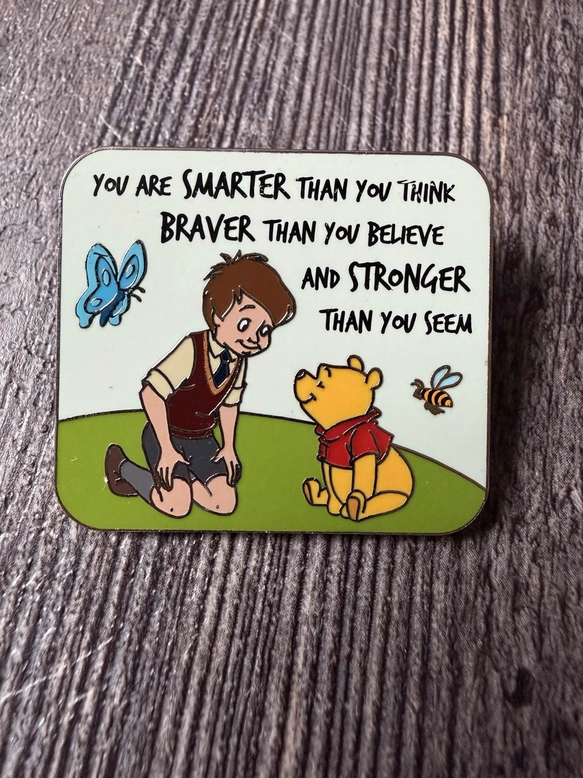 Disney CHRISTOPHER ROBIN & WINNIE THE POOH Smarter Braver Stronger Pin