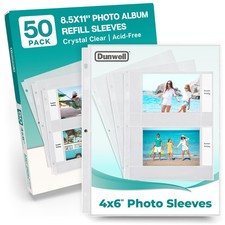 50 PCS 4x6 Inch Horizontal Photo Sleeves Fits 3Ring Binder Album Refill Page
