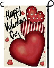 Valentines Day Garden Flag 12X18 Inch Double Sided Love Heart Small Seasonal Val