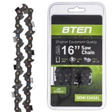 8TEN Chainsaw Chain for 16 Inch Bar .050 Gauge 3/8 Pitch 56 DL Husqvarna Echo