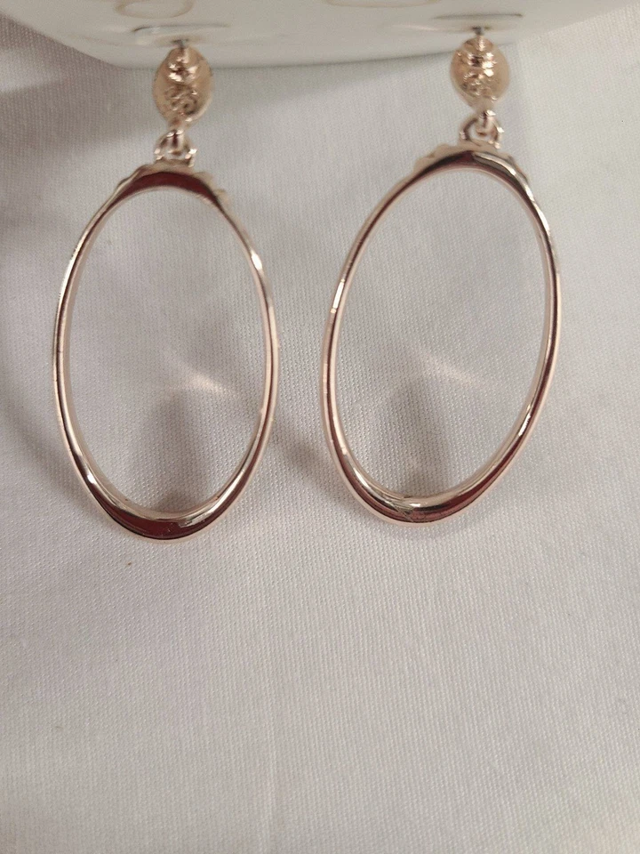Pendientes tipo argolla Jessica Simpson corona piedra tono oro rosa ¡Nuevos! Foto 3 de 3