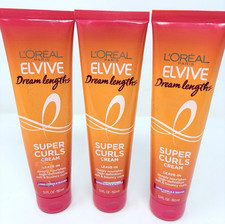 Lot of 3 Loreal Elvive Dream Lengths Super Curls Hair Cream Leave In 5.1oz