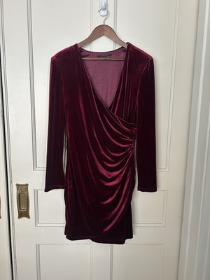 blue dress for baby girl Burgundy Velvet Bodycon Dress main image 1