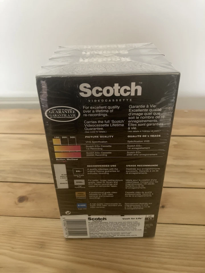 3M Scotch E240 E180 Extra Grade Plus Video Cassette VHS Tapes New & Sealed Pack - Image 3 of 3