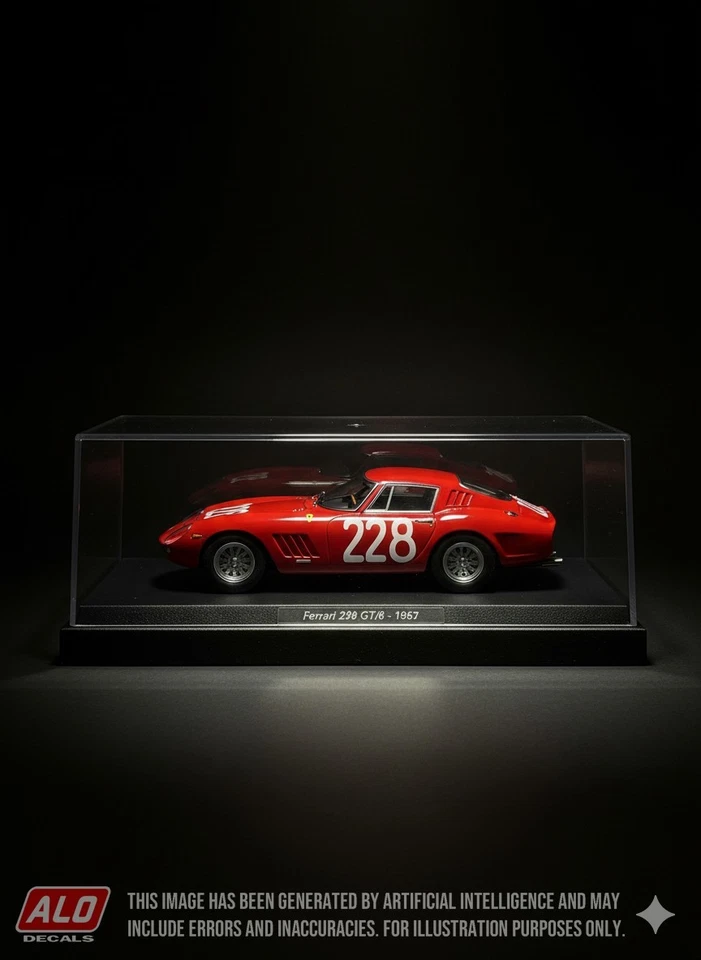 1966 TARGA FLORIO #228 FERRARI 275 GTB CONTI/VENTURI 1:18 DECALS - Photo 2/2