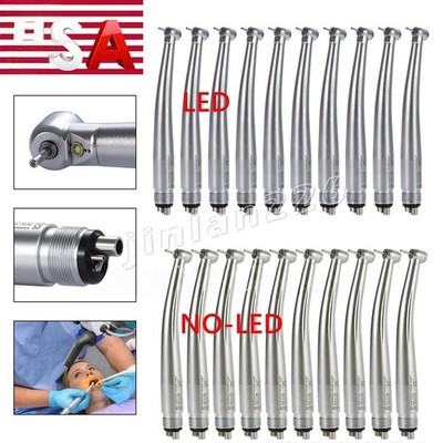 1-10 Dental Fiber Optic LED E-generator Handpiece /High Speed 4Holes Mini Head