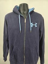 Under Armour Storm Hoodie Sweatshirt Large Blue Full Zip Pockets Fleece Men 