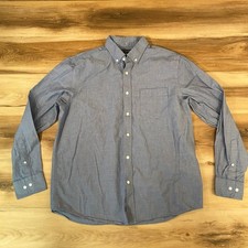 Banana Republic Mens Slim Fit Blue Cotton Button Down Shirt Large Long Sleeve