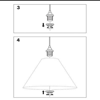 Ikea HEMMA Hanging Lamp Ceiling Pendant Light Cord Socket White