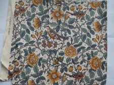 Vintage Liberty fabric remnant "Briarwood' William Morris design green & yellow