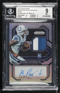 2020 Panini Prizm Rookie /99 Michael Pittman Jr #14 BGS 9 MINT RPA Patch Auto RC