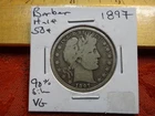 1897 United States Barber Half Dollar 50c 90% Silver Coin - No Reserve