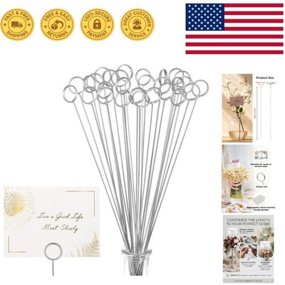 Versatile 30 Pcs Round Floral Card Holder Picks - Perfect for Parties & Showers
