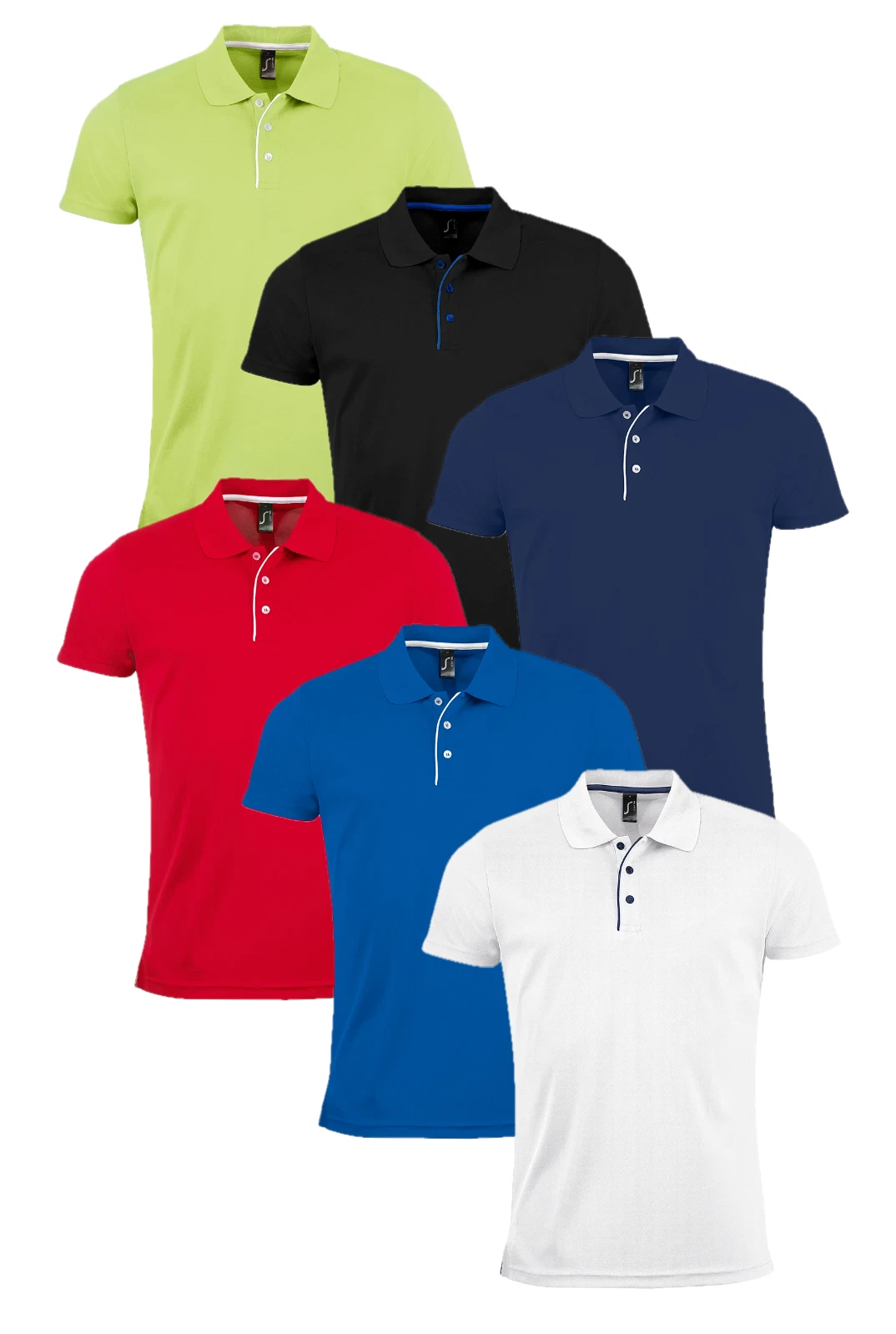 Breathable Polyester Pique Polo SOL'S Performer Short Sleeve Shirt S - 3XL