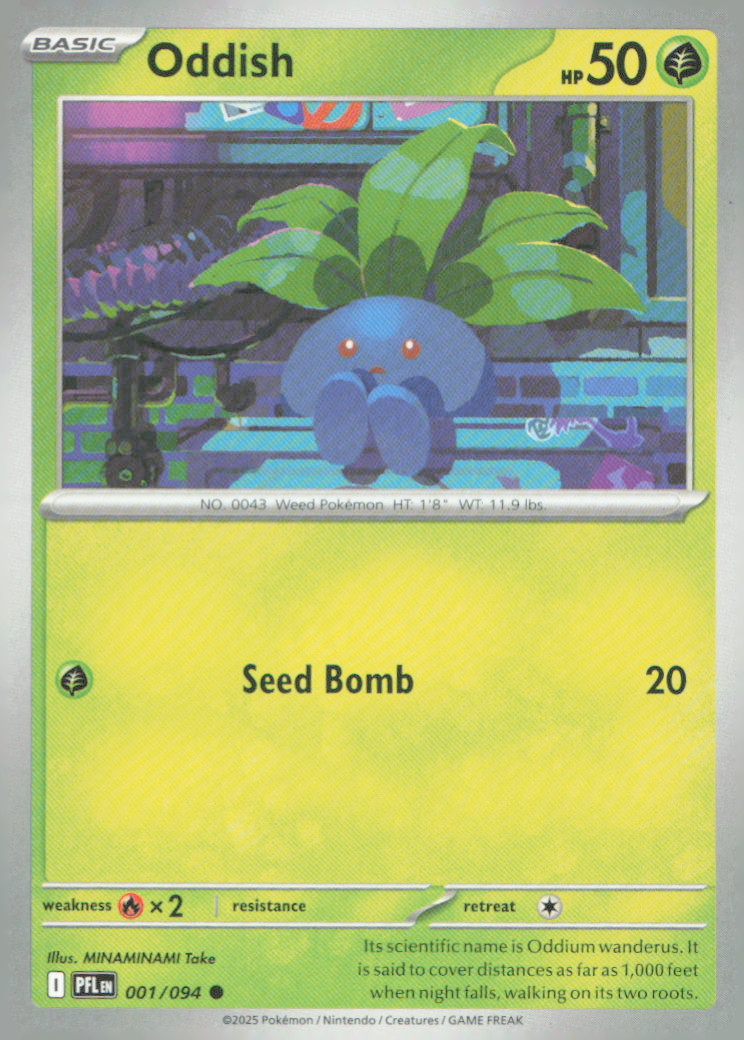 Oddish Common ME02: Phantasmal Flames 001/094 NM