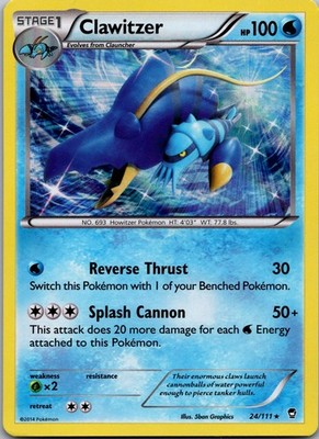 Clawitzer Holo Rare XY - Furious Fists 24/111 NM