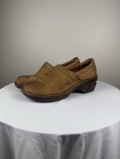 BOC Born Concept Womens 9M Brown Leather Clogs Comfort Slip On Shoes Casual