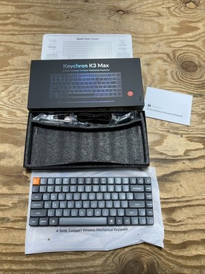 Keychron - K3 Max 75% Custom Wireless RGB Mechanical Keyboard with Programmab...