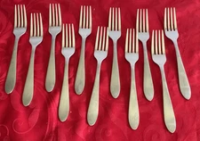 Cambridge stainless Apex Satin lot of 11 salad forks 7"