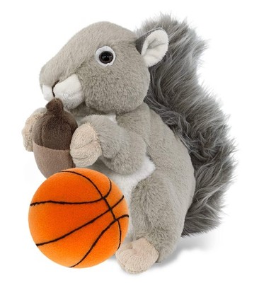 SUPER-SOFT PLUSH - GREY SQUIRREL 8'' WITH BASKETBALL PLUSH