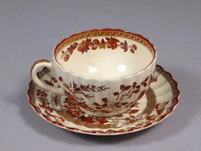 Copeland Spode Indian Tree Rust Orange Coffee Tea Cup Saucer Set  England