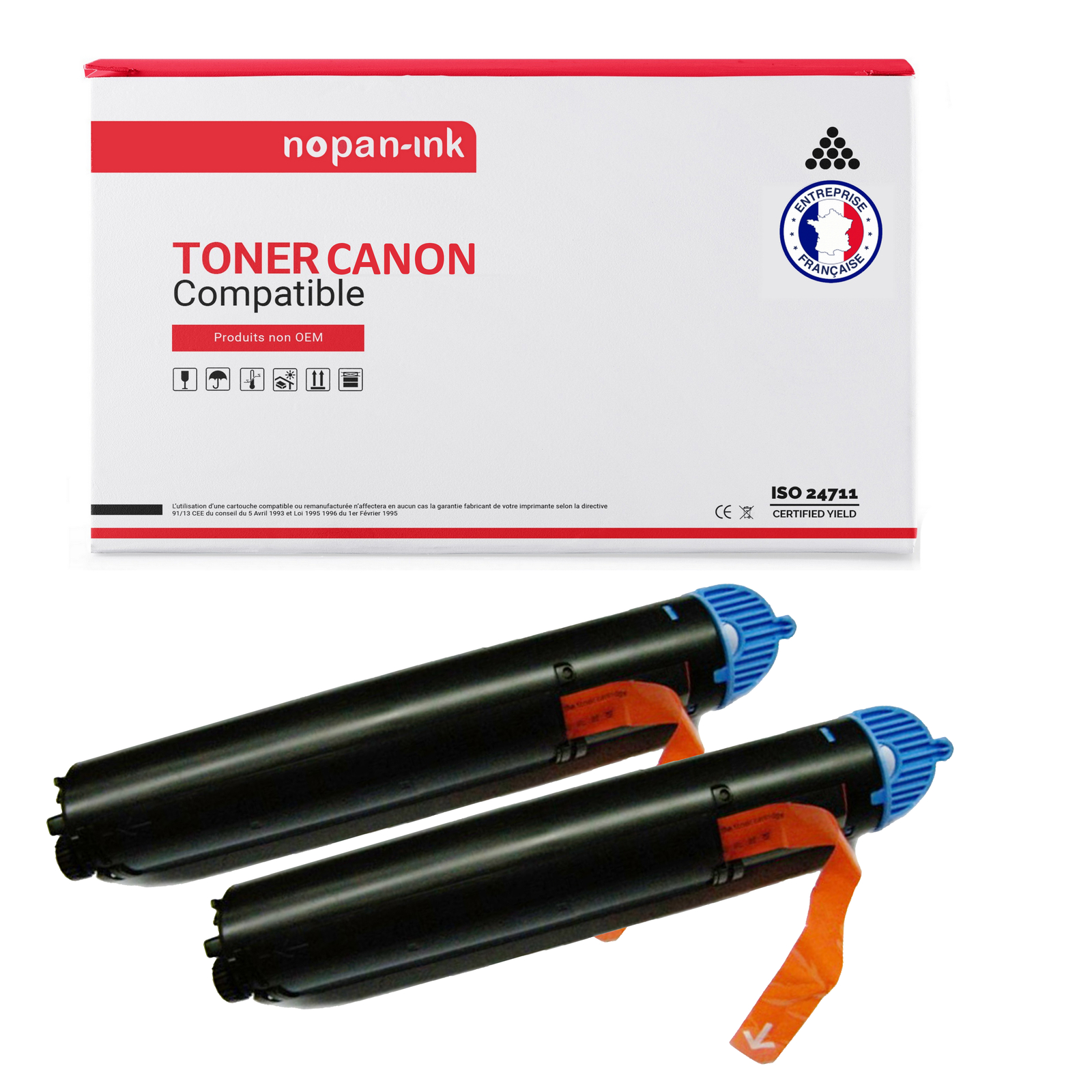 Toner CEXV18 Noir 0386B002 Cartouche Compatible pour Imprimante Laser - Pack x2 NOPAN-INK