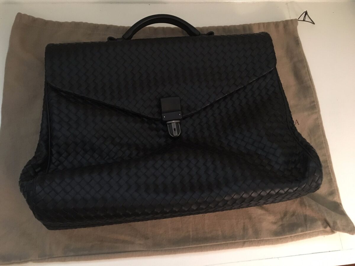 Bottega Veneta Intrecciato Woven Leather Men Briefcase Bottega Veneta Intrecciato Woven Leather Men Briefcase