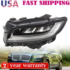 For 2019 2020 2021 Lincoln Nautilus LED Headlight Left Driver Side W/O Adaptive
