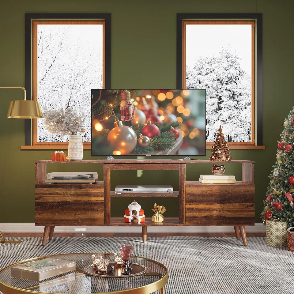 TV Stand for 65 Inch TV, 58 Inch Entertainment Center with 2 Storage Cabinets, M - Image 2 of 4