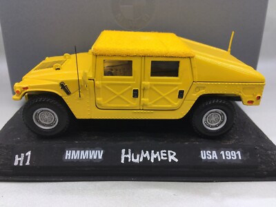 HUMMER イエロー ミニカー 🇺🇦 1:43 1/43 HUMMER H1 Handmade HUMVEE Lemon Yellow closed HMMWV