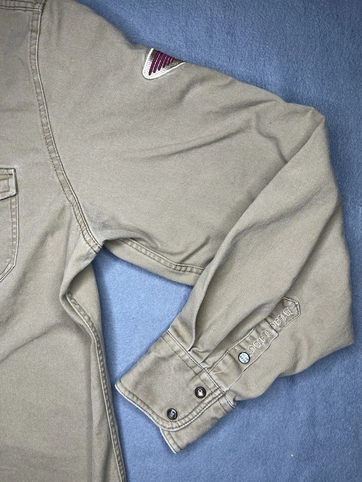 Camisa Western Blac Label Para Hombres 2XL Vaquero Perla Bordada a Presión Debe Engañar a la Muerte Foto 4 de 4