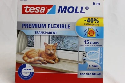 tesa Moll Fensterdichtung Türdichtung Premium Flexible Transparent Silikon