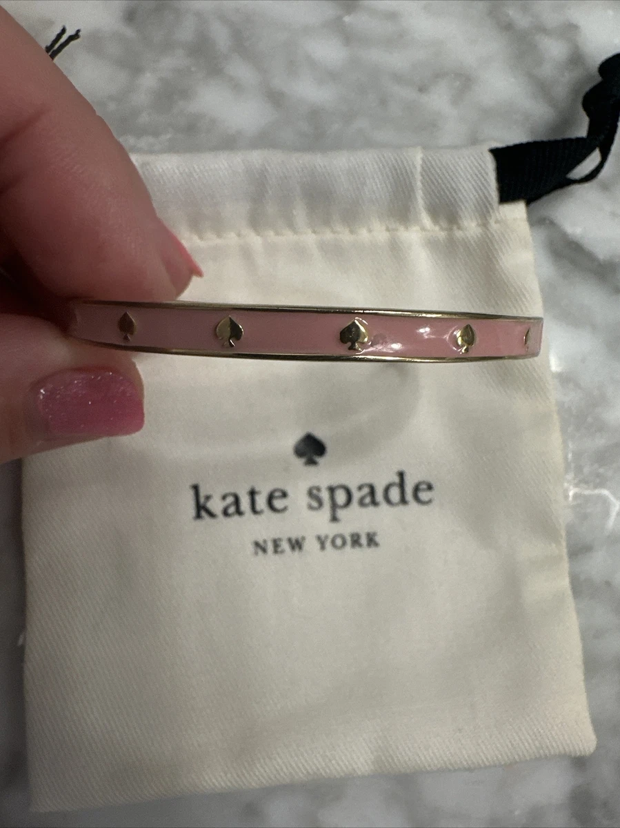 kate spade Pale Pink Leather \'Love\' Bracelet with Crystal Trim Kate Spade Phoebe Leather Double Wrap Bracelet KL499  main image 3