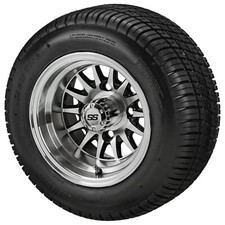 4 Golf Cart 20550-10 Deli Low Pro Tire On 10x7 Blackmachined 14-spoke Wheels 4 Golf Cart 20550-10 Deli Low Pro Tire On 10x7 Blackmachined 14-spoke Wheels