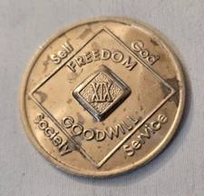 (c)1991 WSO - Narcotics Anonymous NA XIX 19 Year Coin Token Chip