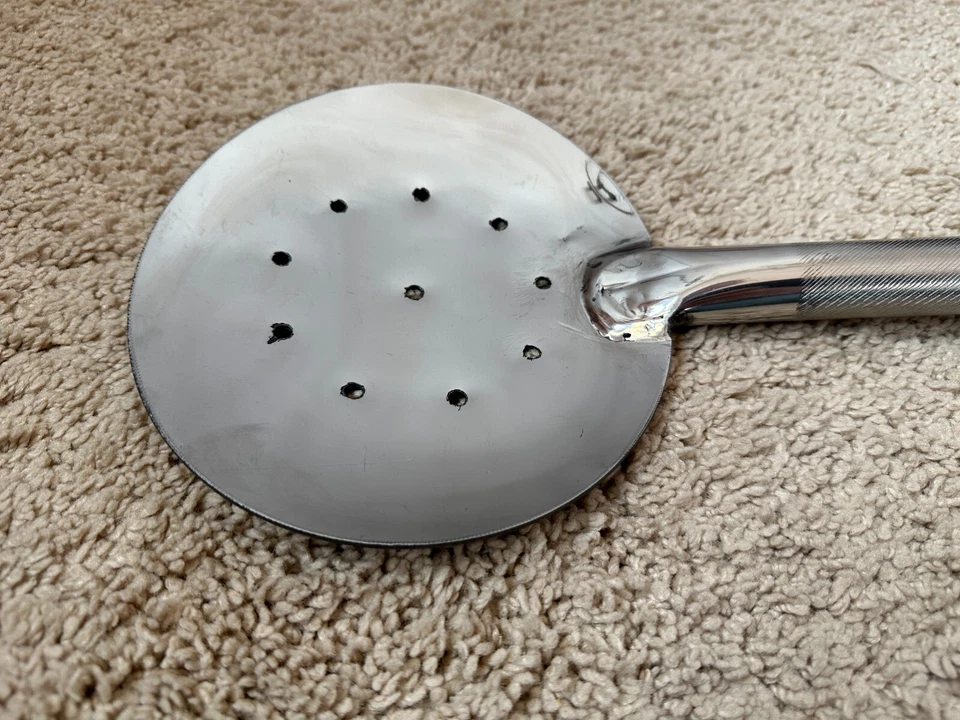 Uzbek Handmade Stainless Steel Skimmer / Lid/ Uzb (32 cm or 12.5 inch) - Image 4 of 4