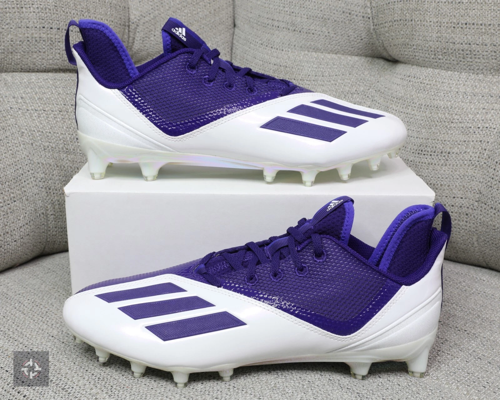 Adidas Adizero Scorch 21 Purple White Football Cleats Men's Size 9.5-13 (GW2943)