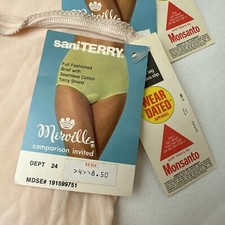 NWT Vtg Granny Panties Panty Silky Soft Nylon Seamless Sz 8-10 Merville