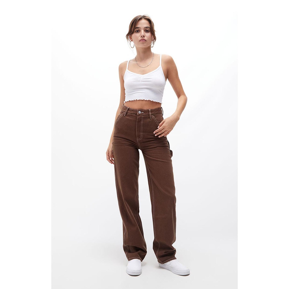 PacSun 90's BF Carpenter Pants Brown Size 27 Women's PacSun 90's BF Carpenter Pants Brown Size 27 Women's