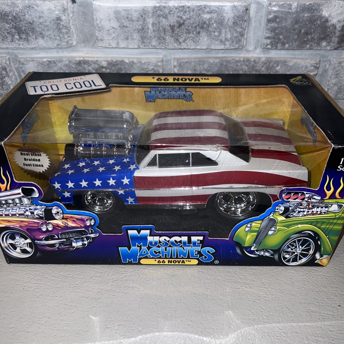 ミニカー AMERICAN MUSCLE 1966 CHEVY NOVA SS 1/18 1966 Pro Stock Chevrolet Nova - Black/Orange 1:18 Diecast