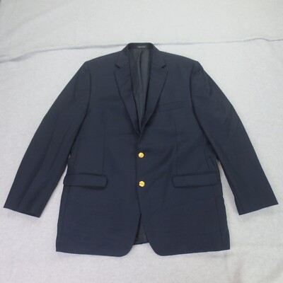 Lauren Ralph Lauren Blazer Mens Size 42 Navy Jacket Blue Gold