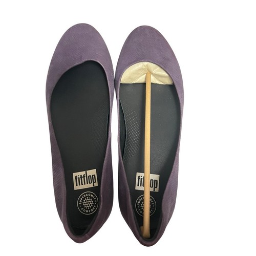 FitFlop Damen 11 SuperBallerinas flache bequeme Schuhe tiefe Pflaume Schlangenprägung - Bild 2 von 5