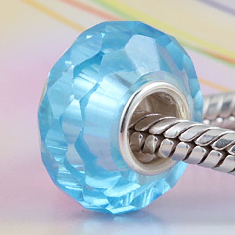 Dreambell 925 Sterling Silver Round Yellow Crystal Bead for