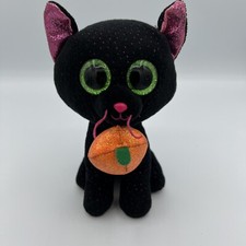 Ty 7” Glitter-Eyed Halloween Cat Plush - Potion the Cat Pumpkin