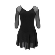 Damen Ballett Tanz Kleidung Turnanzug Body Netz Rock Gymnastik &Uuml;bung Top