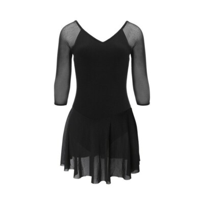 Damen Ballett Tanz Kleidung Turnanzug Body Netz Rock Gymnastik Übung Top
