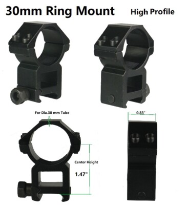 30mm Heavy Duty Hex Shape Rifle Scope Rings  High Rise Weaver Style