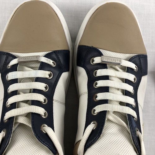 Baldinini Mens Logo- Embossed Leather Sneaker Blue/Tan Size 40 🇮🇹 796302 - Picture 6 of 10