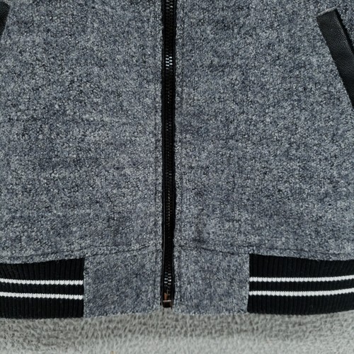 BlankNYC "Own The Night" Gray Zip Up Bomber Jacket Youth L Black Faux Leather - Picture 9 of 22