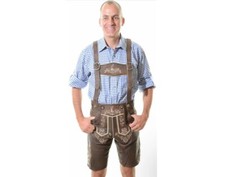 Men's Oktoberfest Lederhosen Berlin Dark Brown -36